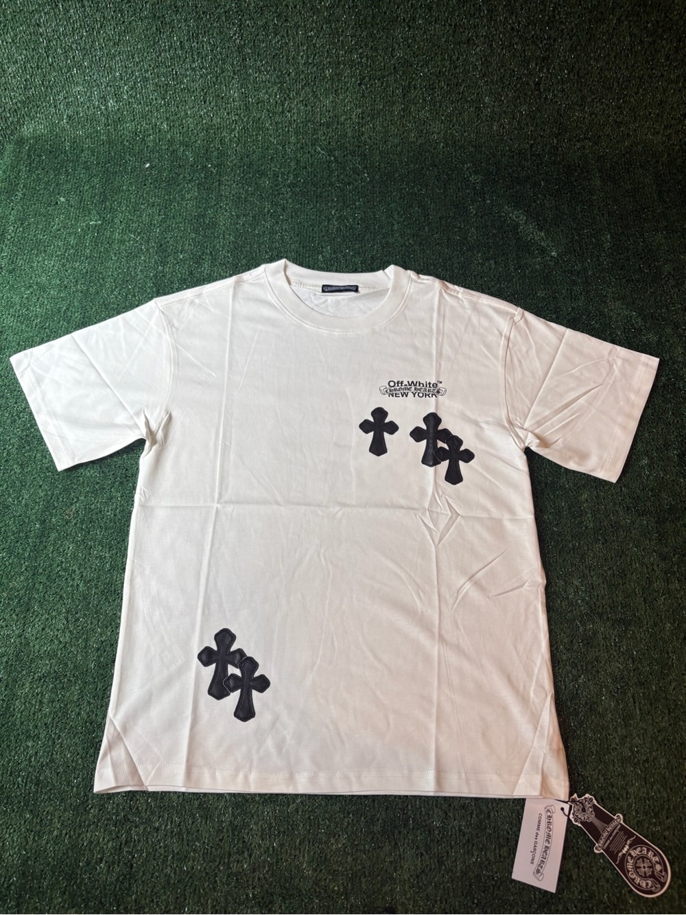 Chrome Hearts White Short-Sleeve Cross Graphic T-Shirt - Picture 1 of 9